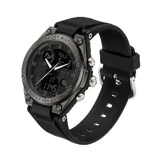 5ATM waterproof women's watch by Alcom Distribution with black dial and silicone strap