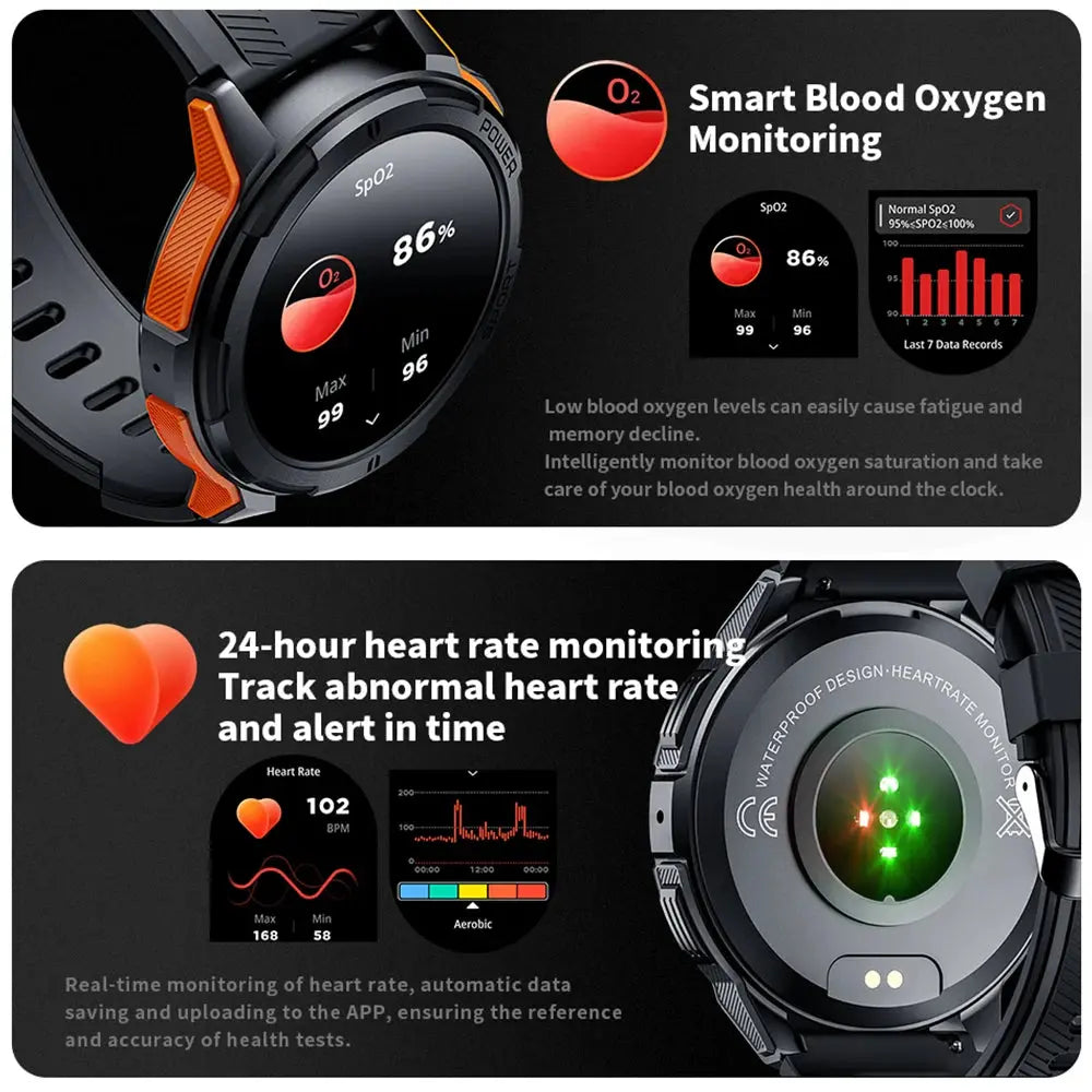 Bluetooth Call Fitness Watch by Alcom Distribution with smart blood oxygen and 24-hour heart rate monitoring
