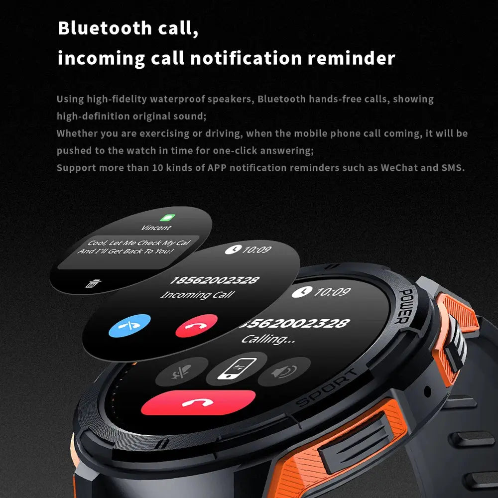 Alcom Distribution Bluetooth Call Fitness Watch with waterproof speakers and incoming call notification
