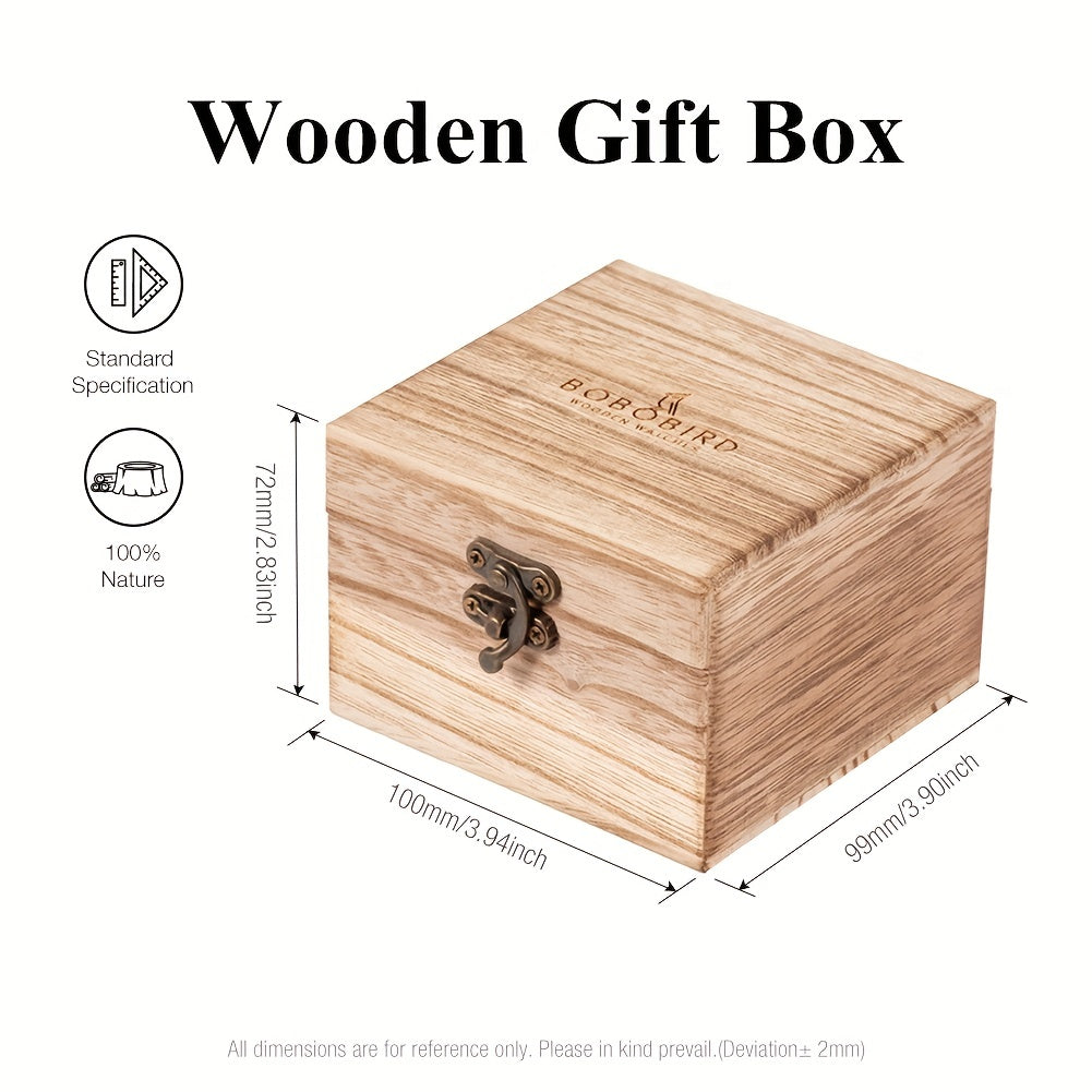 Elegant Wooden Timepiece: Vintage-Inspired Quartz Watch with Wooden Box – The Perfect Gift for Him
