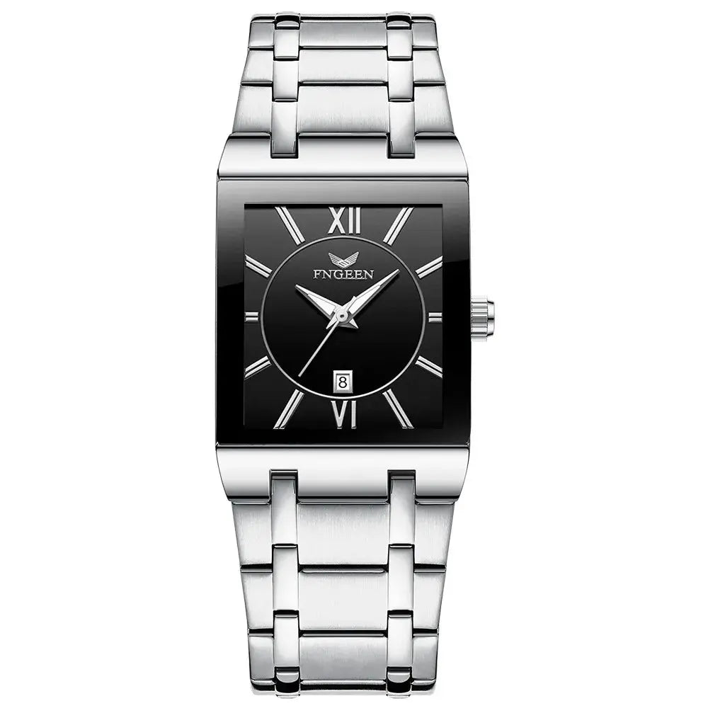 Luxury men's quartz watch Black Dial - Waterproof & Calendar Function Alcom Distribution