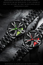 Men’s Racing Watch – Supercar Rim Design, Stainless Steel, Waterproof