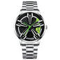 Men’s Racing Watch – Supercar Rim Design, Stainless Steel, Waterproof