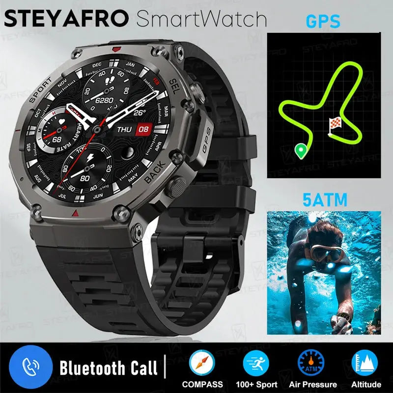 Rugged Military GPS Smartwatch for Men – Waterproof, AMOLED Display Alcom Distribution