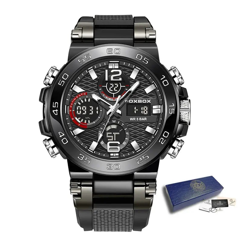 FOXBOX Men’s Military Sports Watch – Waterproof Quartz Digital LED Alcom Distribution