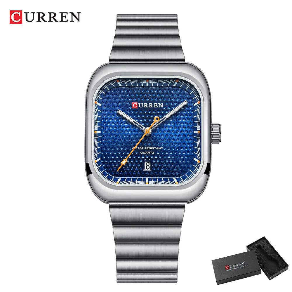 CURREN 9009 Men's Watch Stainless Steel Blue Dial