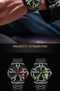 Men’s Racing Watch – Supercar Rim Design, Stainless Steel, Waterproof