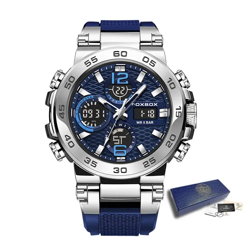 FOXBOX Men’s Military Sports Watch – Waterproof Quartz Digital LED Alcom Distribution