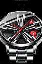 Men’s Racing Watch – Supercar Rim Design, Stainless Steel, Waterproof