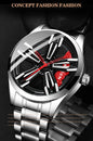 Men’s Racing Watch – Supercar Rim Design, Stainless Steel, Waterproof