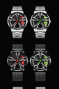 Men’s Racing Watch – Supercar Rim Design, Stainless Steel, Waterproof