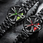 Men’s Racing Watch – Supercar Rim Design, Stainless Steel, Waterproof
