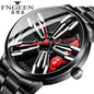Men’s Racing Watch – Supercar Rim Design, Stainless Steel, Waterproof