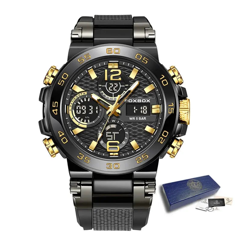 FOXBOX Men’s Military Sports Watch – Waterproof Quartz Digital LED Alcom Distribution