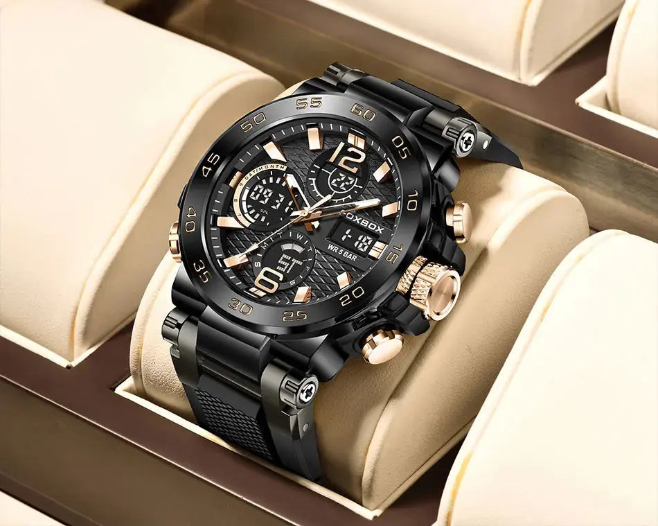 FOXBOX Men’s Military Sports Watch – Waterproof Quartz Digital LED Alcom Distribution