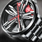 Men’s Racing Watch – Supercar Rim Design, Stainless Steel, Waterproof