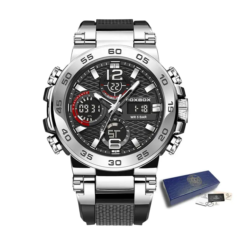 FOXBOX Men’s Military Sports Watch – Waterproof Quartz Digital LED Alcom Distribution