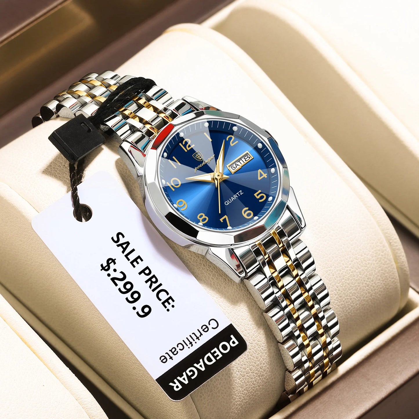 POEDAGAR Luxury Ladies Waterproof Luminous Quartz Watch.