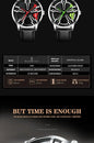 Men’s Racing Watch – Supercar Rim Design, Stainless Steel, Waterproof