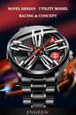 Men’s Racing Watch – Supercar Rim Design, Stainless Steel, Waterproof