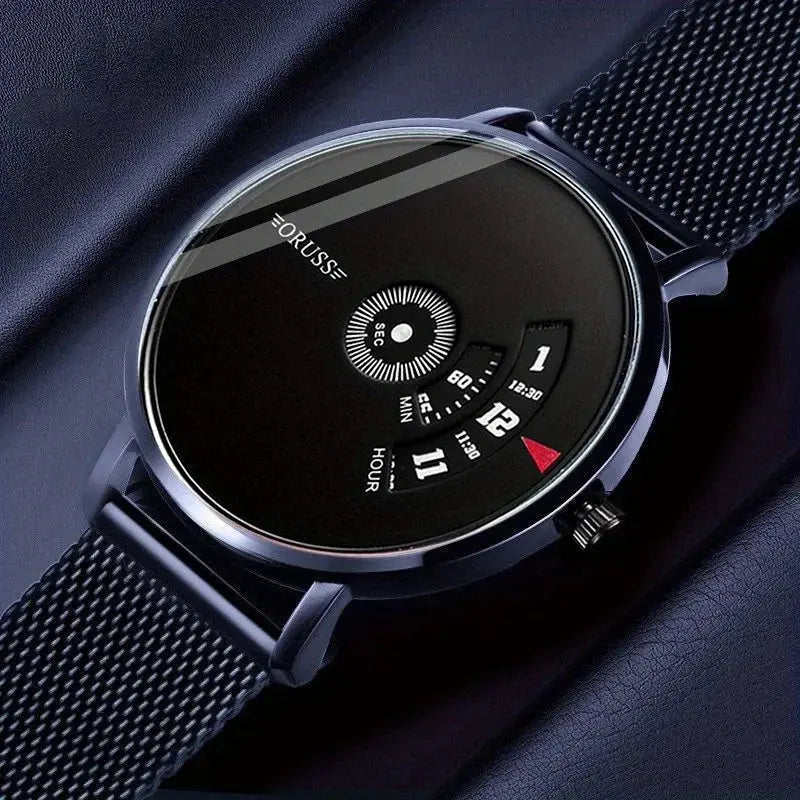 Stylish ORUSS Luminous Men's Watch – Western Red Accent