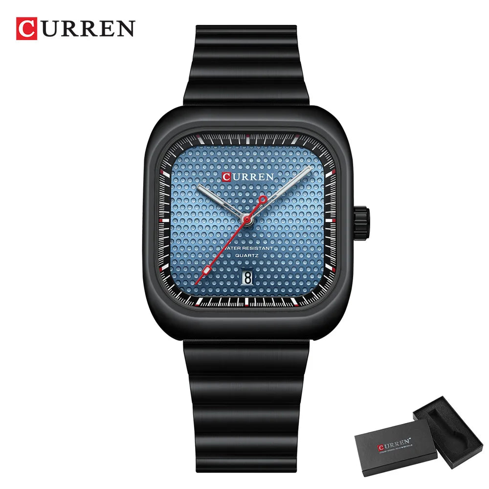 CURREN 9009 Men's Watch Stainless Steel Blue Dial