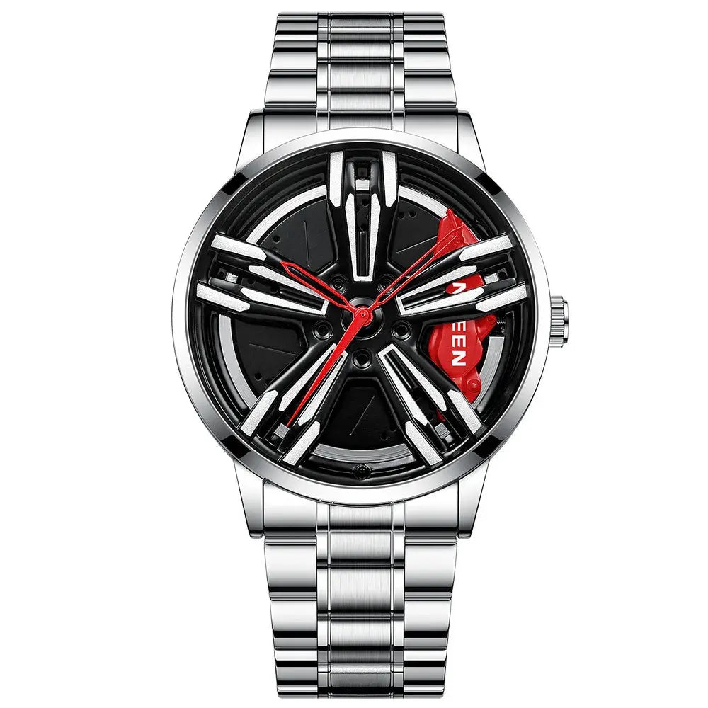 Men’s Racing Watch – Supercar Rim Design, Stainless Steel, Waterproof Alcom Distribution