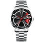 Men’s Racing Watch – Supercar Rim Design, Stainless Steel, Waterproof