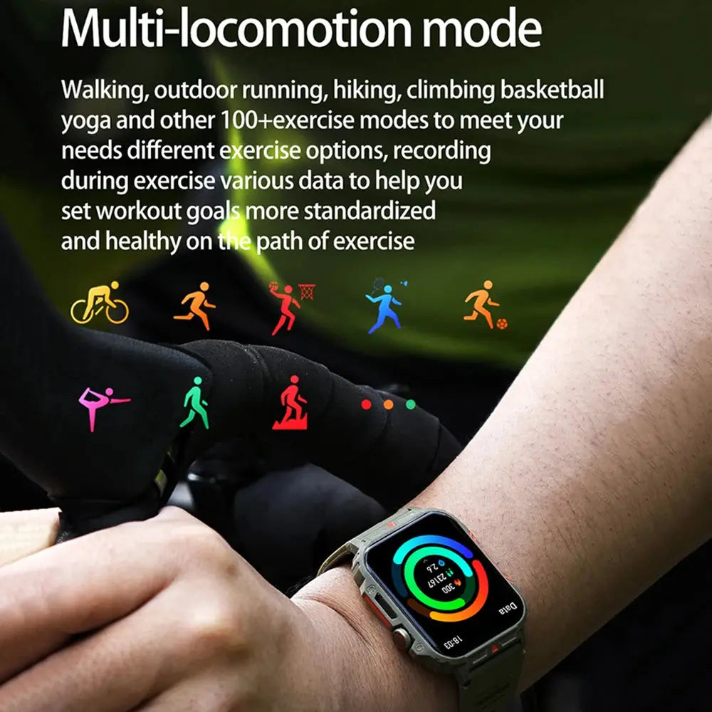 Outdoor Military Smartwatch – Rugged & Smart