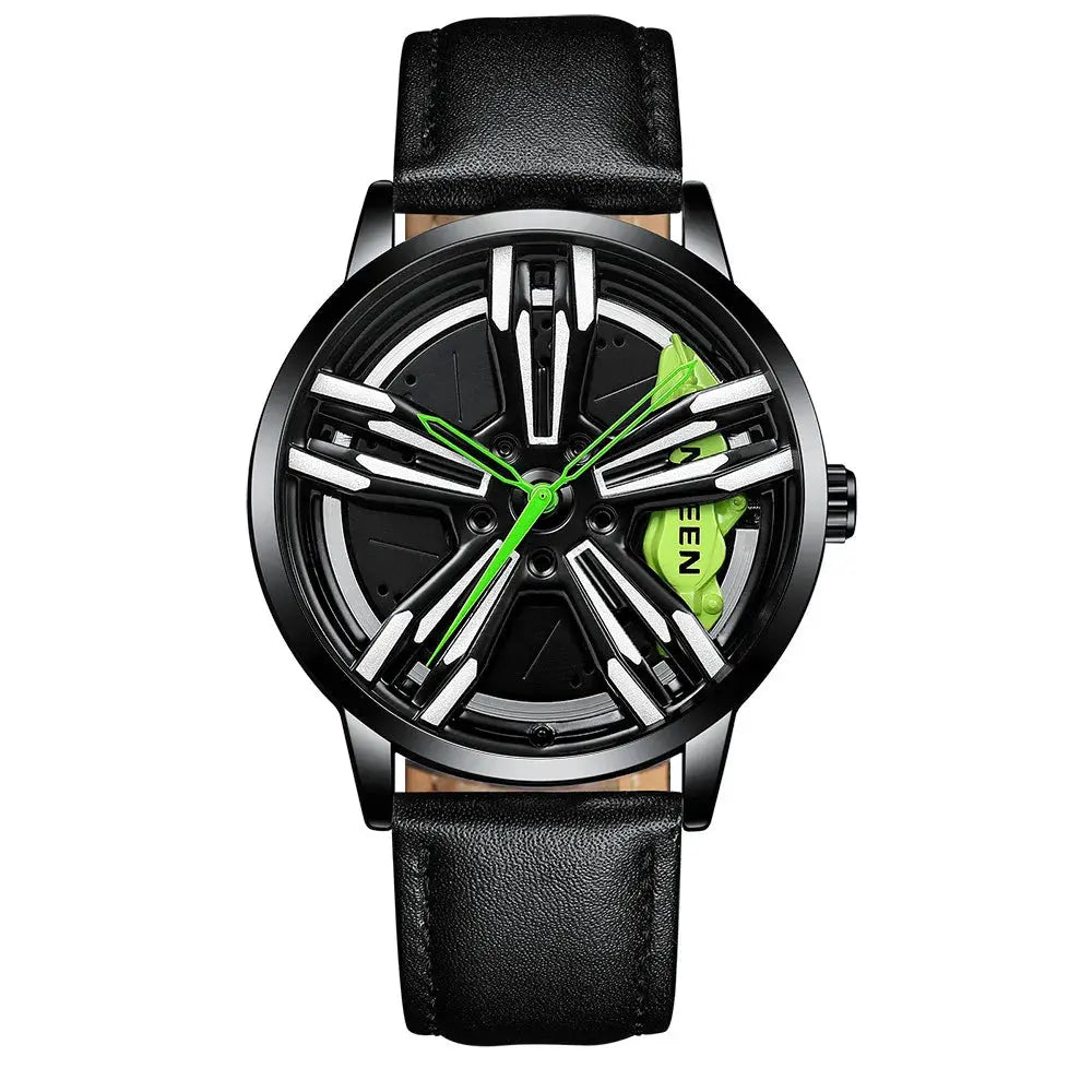 Men’s Racing Watch – Supercar Rim Design, Stainless Steel, Waterproof Alcom Distribution