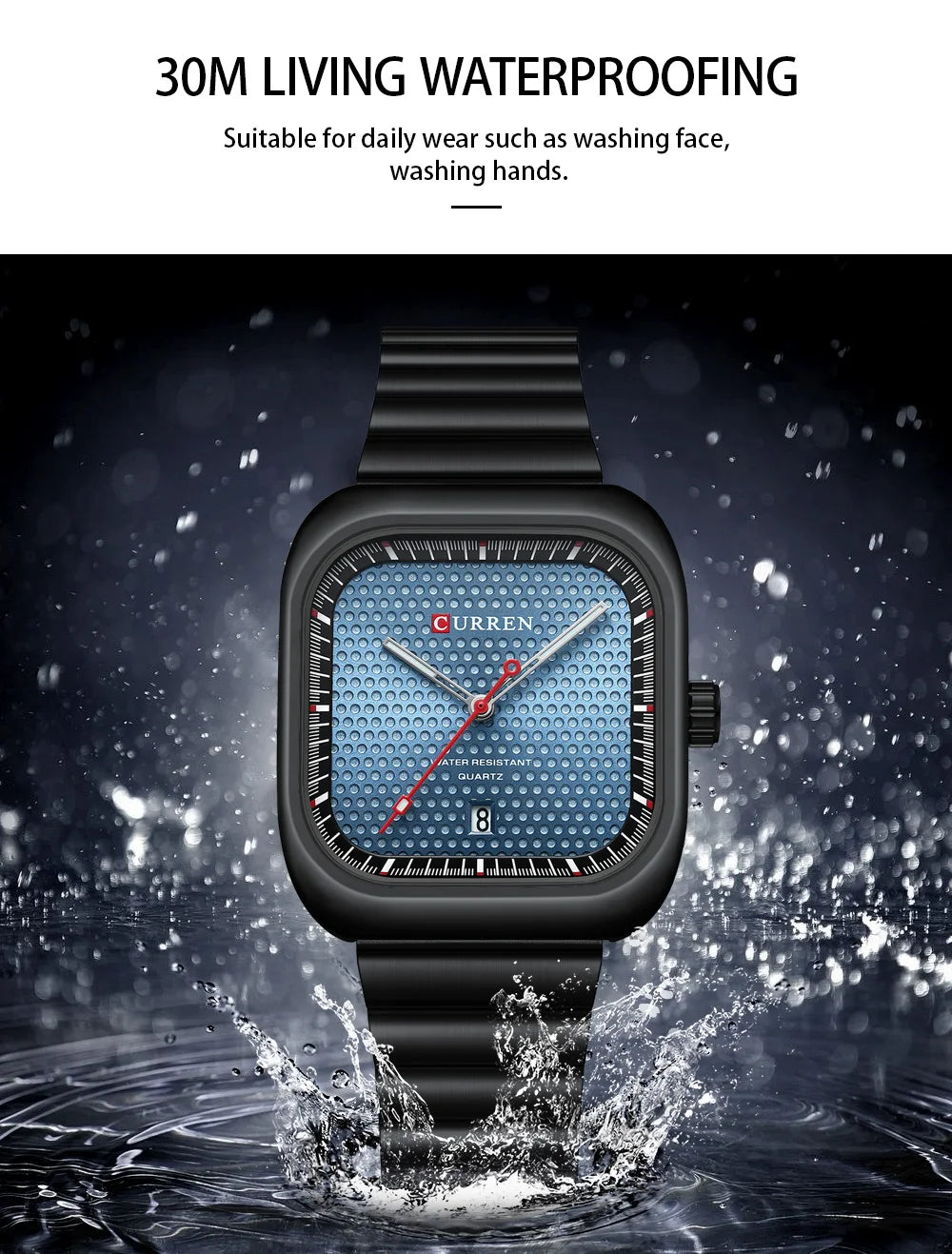 CURREN 9009 Men's Watch Stainless Steel Blue Dial