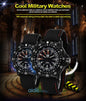 Alcom Distribution tactical luminous army watch pair black rubber straps dual luminous dials with red stitching