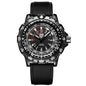 Alcom Distribution tactical luminous army watch black stainless case compass bezel luminous markers rubber strap water resistant