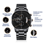 *The Husband/Boyfriend Black Chronograph Watch is the ultimate unique and luxury gift for your Husband, perfect for Christmas, anniversaries, birthdays, Father's Day, Valentine's Day, or simply as a heartfelt "just because