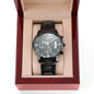 *The Husband/Boyfriend Black Chronograph Watch is the ultimate unique and luxury gift for your Husband, perfect for Christmas, anniversaries, birthdays, Father's Day, Valentine's Day, or simply as a heartfelt "just because
