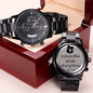 *The Husband/Boyfriend Black Chronograph Watch is the ultimate unique and luxury gift for your Husband, perfect for Christmas, anniversaries, birthdays, Father's Day, Valentine's Day, or simply as a heartfelt "just because