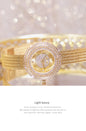 Alcom Distribution hot-selling ladies quartz watch gold mesh bracelet with pave crystal dial and bezel