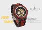 BOBO BIRD men's mechanical wood watch with visible gears and wooden band by Alcom Distribution