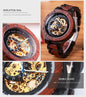 BOBO BIRD men's mechanical wood watch with skeleton dial and visible gears by Alcom Distribution