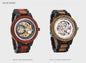 BOBO BIRD men's mechanical wood watch in ebony and red sandalwood and ebony and green sandalwood options