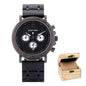 Alcom Distribution BOBO BIRD sustainable watches for men with black wooden band and matching wooden box