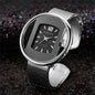 Alcom Distribution women's elegant quartz watch with black rectangular dial and silver band