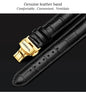 CARNIVAL men's automatic watch black genuine leather crocodile pattern strap with gold CARNIVAL clasp