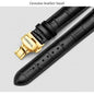 Black genuine leather watch band with gold CARNIVAL clasp for CARNIVAL men's automatic watch by Alcom Distribution