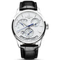 CARNIVAL men's automatic watch silver dial with blue hands black leather strap stainless steel case