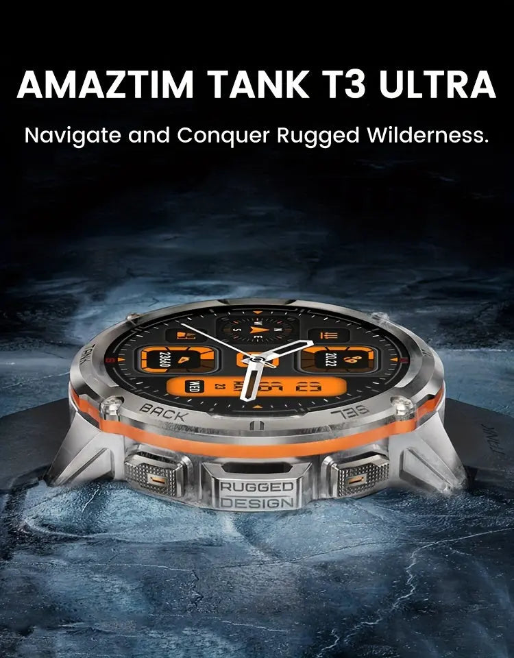 2024 NEW Original TANK T3 Ultra GPS Smart Watches For Men AOD Smartwatch Women Electronic Fitness Digital Wireless Sport Watches Alcom Distribution