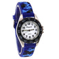 Alcom Distribution waterproof quartz kids watch with blue camouflage strap and white dial