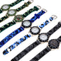 Alcom Distribution waterproof quartz kids watch collection with camo print straps in green blue white and black colors