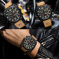 CURREN men's chronograph watch with black dial and brown leather strap by Alcom Distribution