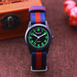 Alcom Distribution digital watches for boys and girls with black dial and blue red striped fabric strap